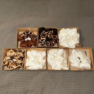 Handmade natural silk scrunchies